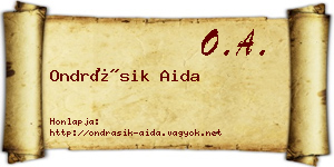 Ondrásik Aida névjegykártya